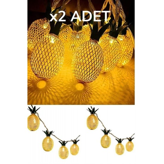 Robinanka® Dekoratif Pilli Pineapple Ananas Pilli Şerit Led Işık (1 Metre)