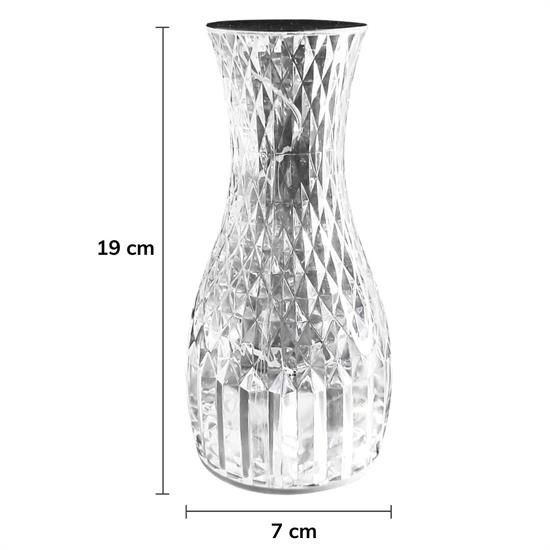 Robinanka® Sürahi Model USB Şarjlı Kumandalı 16 Farklı Işık Modlu Masa Üstü Kristal Akrilik Lamba Led