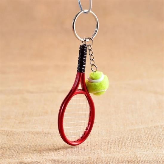 Robinanka® Gerçekçi Tenis Raketi Tasarımlı Şık Anahtarlık Kolye Çanta Süsü Tennis Keychain