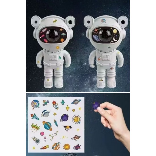 Robinanka® Stickerlı ,Kumandalı ASTRONOT Model Gece Lambası