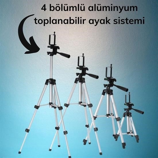 Robinanka® Taşıma Çantalı 130 cm Profesyonel Alüminyum Kamera Tripodu