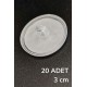 Robinanka® 20 Adet Şeffaf Yuvarlak 3 Cm Çaplı Güçlü Disk Yapışkanlar