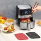  Robinanka® Renkli Isıya Dayanıklı Yıkanılabilir Silikon Fırın Ve Airfryer Kare Pişirme Matı 21,5 Cm