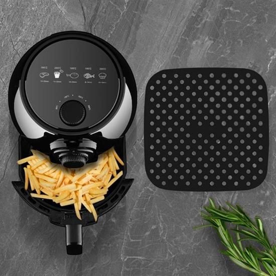  Robinanka® Renkli Isıya Dayanıklı Yıkanılabilir Silikon Fırın Ve Airfryer Kare Pişirme Matı 21,5 Cm