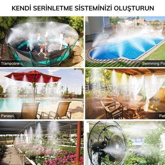 Robinanka® 10 Metre Kendin Yap Balkon Veranda Çardak Kamelya Sulama Serinletme ve Nemlendirme Sistemi