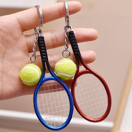 Robinanka® Gerçekçi Tenis Raketi Tasarımlı Şık Anahtarlık Kolye Çanta Süsü Tennis Keychain