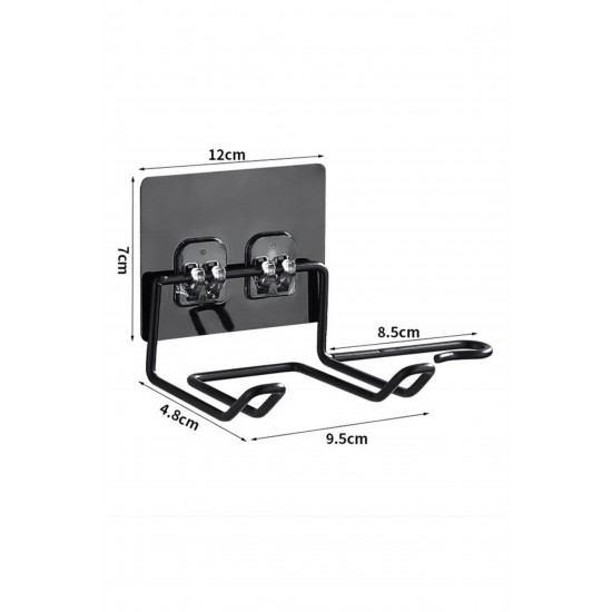  Robinanka® Fön Makine Askısı Siyah Yapışkanlı Fön Makine Tutucu