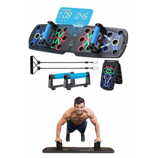  BUFFER® Otomatik Sayımlı Katlanabilir İpli Şınav Fitness Tahtası