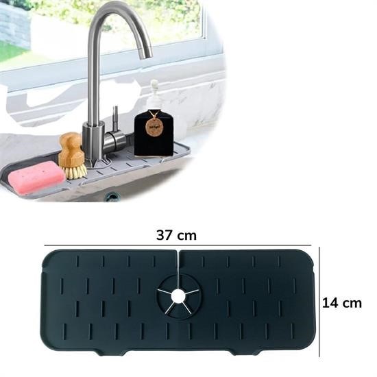 Robinanka® Lavabo İçin Silikon Esnek Mat Musluk Sapı Damlama Tutucu Raf Mutfak Tezgahı Sıçrama Koruma