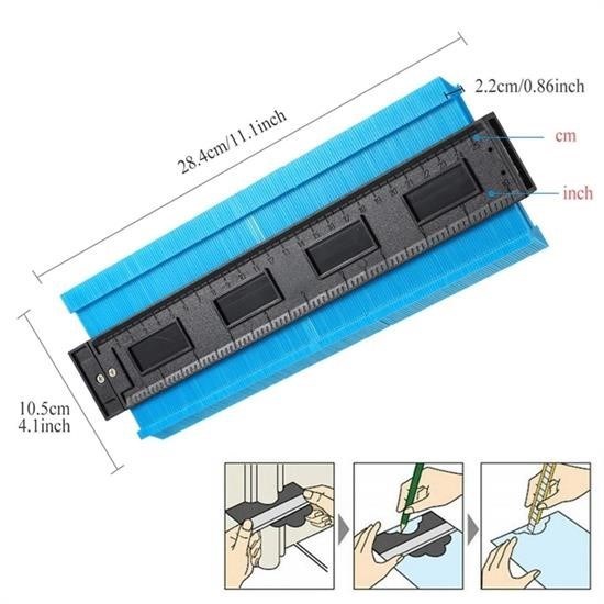 Robinanka® Kontur Ölçüm Cihazı Ahşap Fayans Şekillendirme Kalıbı 24 cm